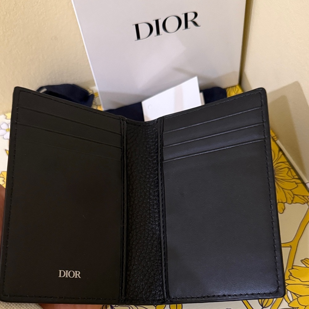 GWP ITEM 📣 Dior Men’s wallet Black Leather Dior Wallet Men’s Dior Gift wallet - Picture 8 of 10